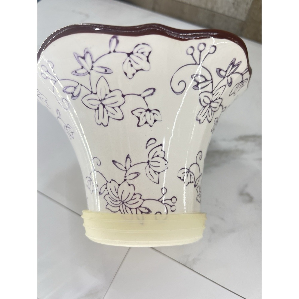 NEW Temptations Purple FLORAL LACE 2 In 1 Cake Stand Chip & Dip Crudite Set MINT - Picture 6 of 12